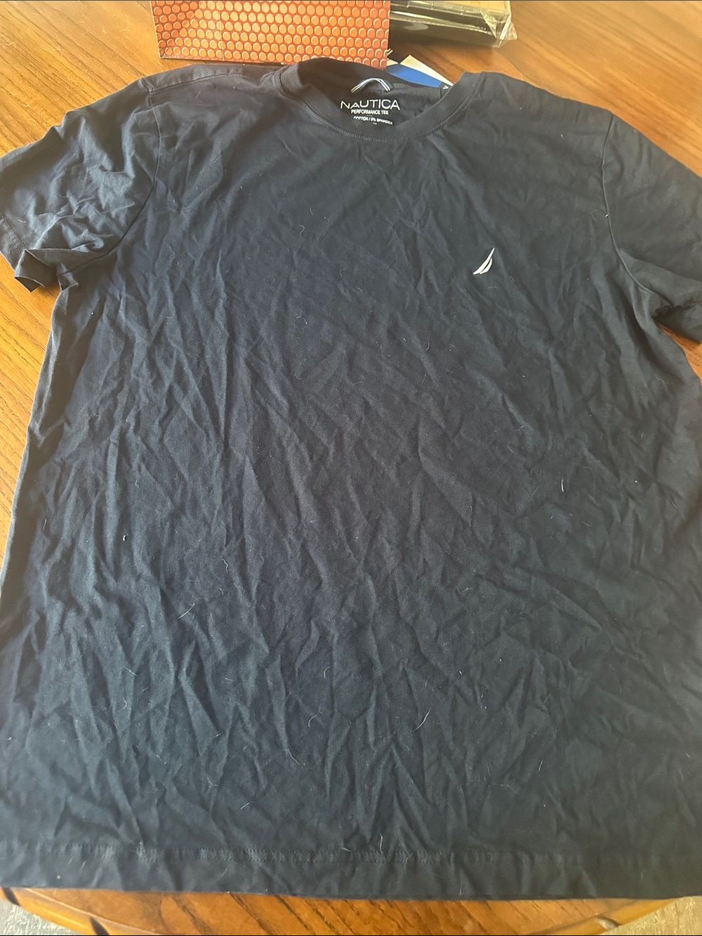 Nautica Men’s Navy Short Sleeve Crewneck Tee with Sail Logo